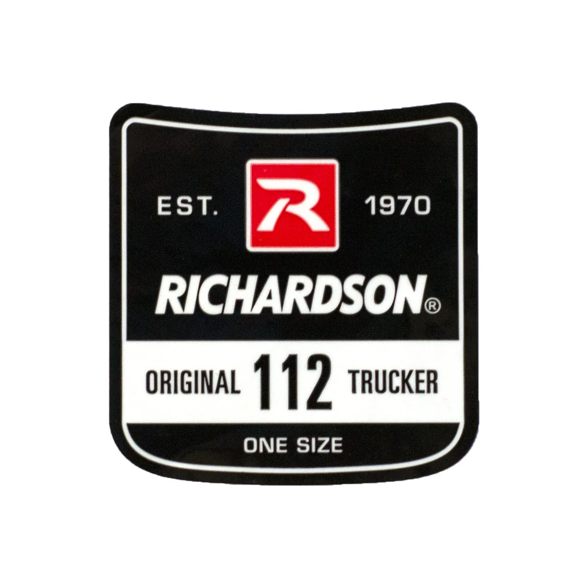 A black and white sticker of the richardson truck company.