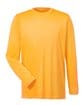 A long sleeve shirt with a yellow background.