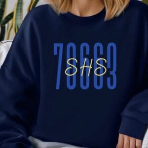 Navy Blue Custom Zip Code Sweatshirt